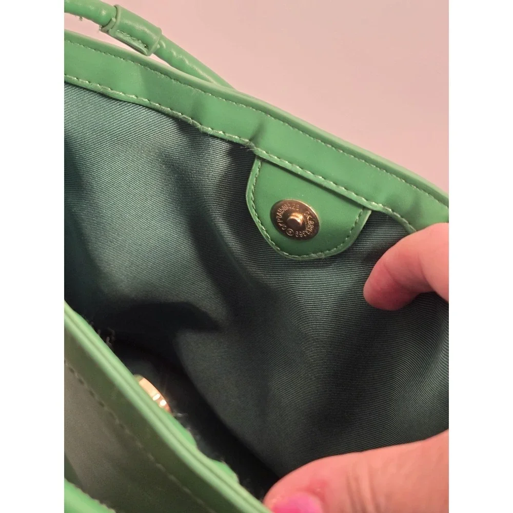 A New Day Kelly Green Bucket Style Purse Woven Over‎ Linen Handbag NWOT NEW